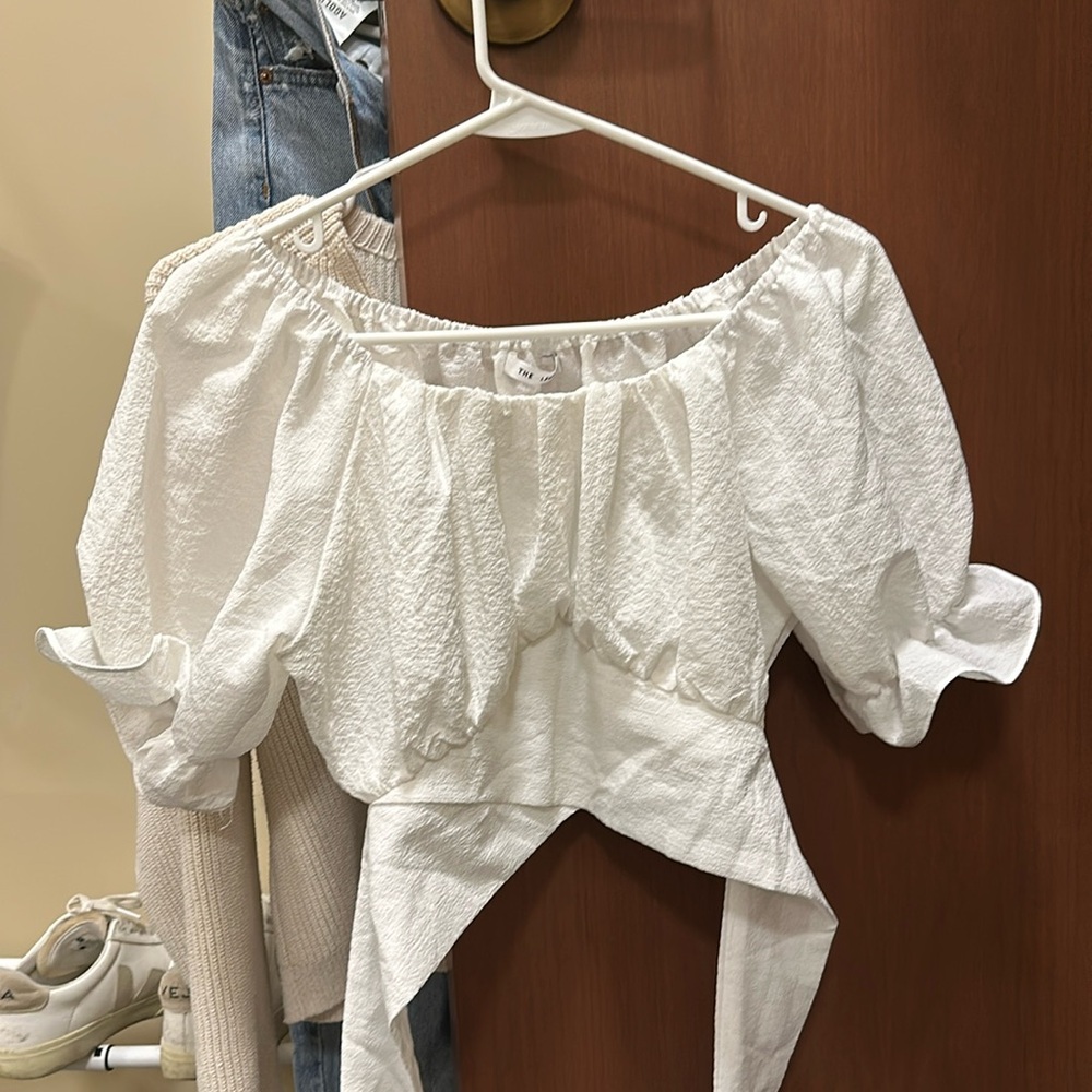 White Off-the-Shoulder Blouse